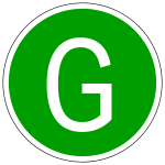 Letter G - Geluidsarm motorvoertuig - milieusticker
